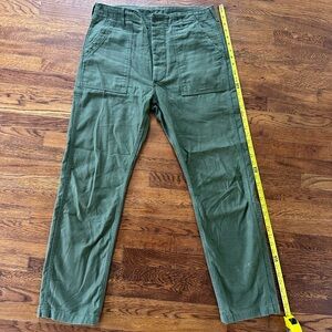 Canvas cargo pants 100% cotton army Green 33x32